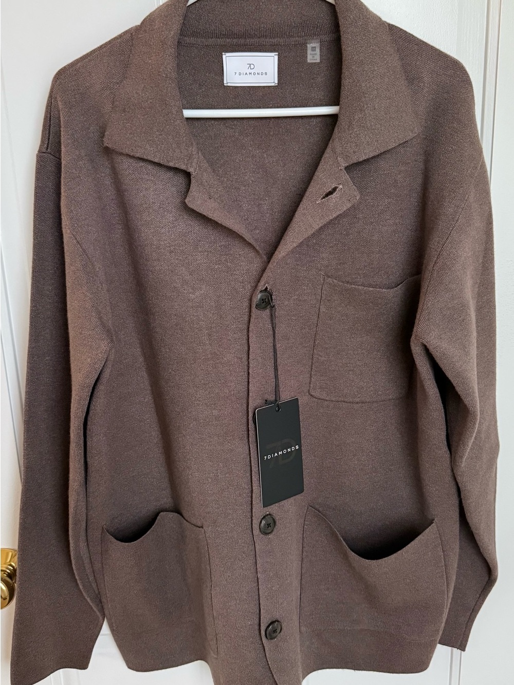 7 Diamonds Breckenridge Knit Shirt Jacket Brown Medium NWT